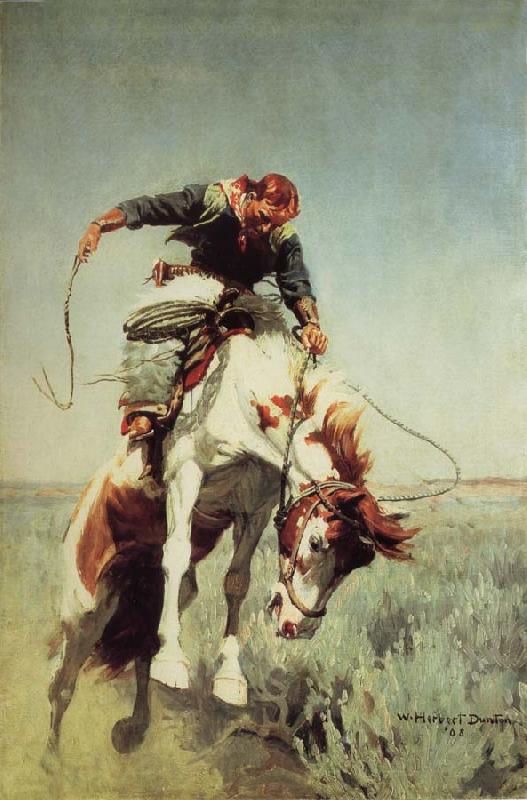 William Herbert Dunton Bronc Rider Norge oil painting art